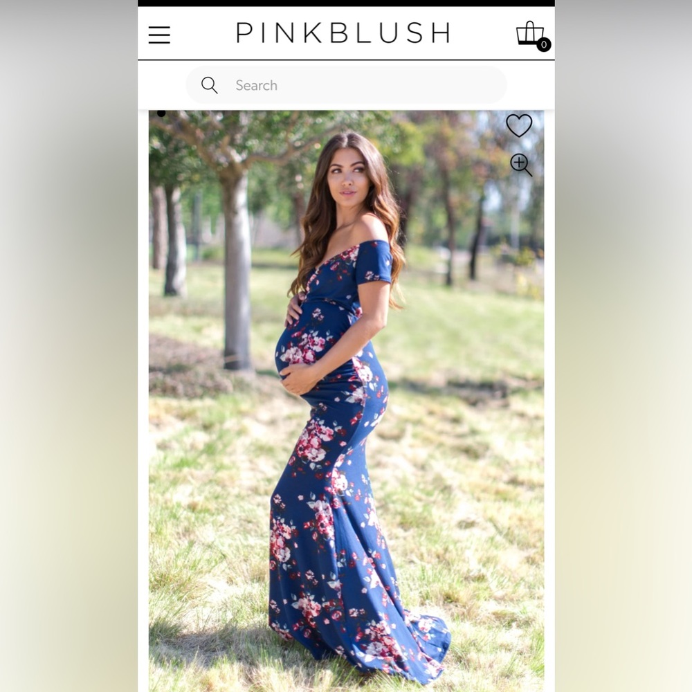 Pinkblush Navy Floral Maternity Gown